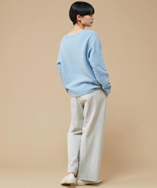 Lourmarin(ルールマラン)の「【ふんわり暖かいカシミヤ混ホールガーメントボートネックプルオーバー】(ニット/セーター・レディース・サンドベージュ/ピンク/サックスブルー/モカ・FREE)」の13枚目の写真