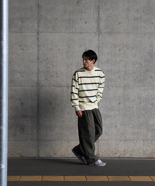 ZIP FIVE（ジップファイブ）の「【ZIP FIVE】ジャガードボーダーニットセーター（ニット/セーター・メンズ・ブラック/ネイビー/グリーン/アイボリー・X-LARGE/LARGE/MEDIUM）」の6枚目の写真