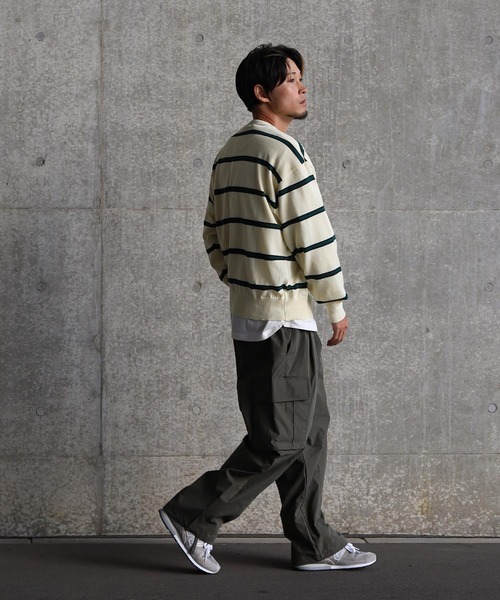 ZIP FIVE（ジップファイブ）の「【ZIP FIVE】ジャガードボーダーニットセーター（ニット/セーター・メンズ・ブラック/ネイビー/グリーン/アイボリー・X-LARGE/LARGE/MEDIUM）」の8枚目の写真