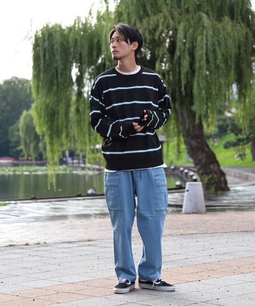 ZIP FIVE（ジップファイブ）の「【ZIP FIVE】ジャガードボーダーニットセーター（ニット/セーター・メンズ・ブラック/ネイビー/グリーン/アイボリー・X-LARGE/LARGE/MEDIUM）」の11枚目の写真