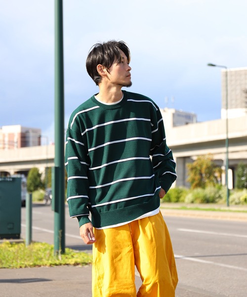 ZIP FIVE（ジップファイブ）の「【ZIP FIVE】ジャガードボーダーニットセーター（ニット/セーター・メンズ・ブラック/ネイビー/グリーン/アイボリー・X-LARGE/LARGE/MEDIUM）」の13枚目の写真