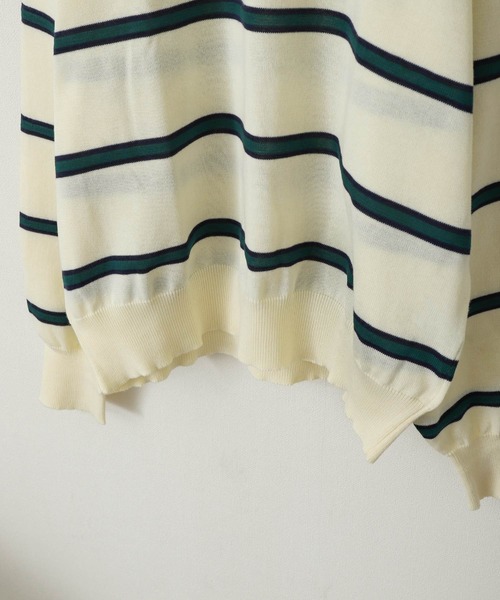 ZIP FIVE（ジップファイブ）の「【ZIP FIVE】ジャガードボーダーニットセーター（ニット/セーター・メンズ・ブラック/ネイビー/グリーン/アイボリー・X-LARGE/LARGE/MEDIUM）」の22枚目の写真