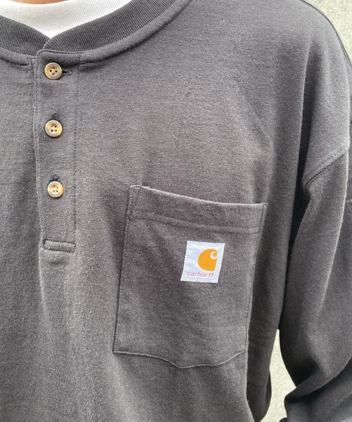 Carhartt(カーハート)の「【carhartt】カーハート Loose Fit Heavyweight Long-Sleeve Pocket Henley T ヘンリーネック ロングスリーブ ロンT K128(Tシャツ/カットソー・メンズ・ブラック/ネイビー/ダークグレー/グリーン/ヘザーグレー・S/M/L/XL)」の9枚目の写真