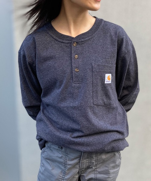Carhartt(カーハート)の「【carhartt】カーハート Loose Fit Heavyweight Long-Sleeve Pocket Henley T ヘンリーネック ロングスリーブ ロンT K128(Tシャツ/カットソー・メンズ・ブラック/ネイビー/ダークグレー/グリーン/ヘザーグレー・S/M/L/XL)」の17枚目の写真