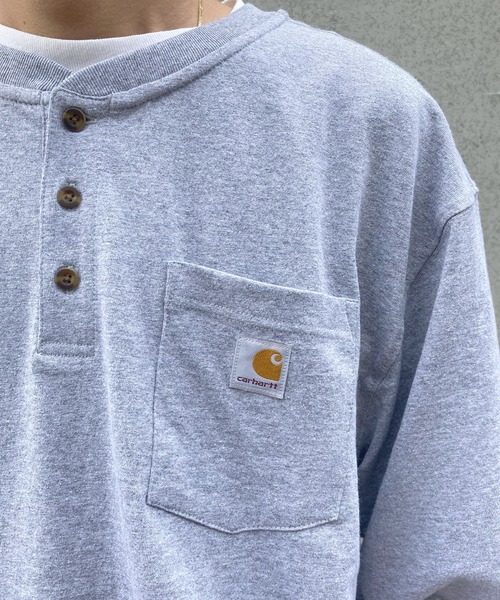 Carhartt(カーハート)の「【carhartt】カーハート Loose Fit Heavyweight Long-Sleeve Pocket Henley T ヘンリーネック ロングスリーブ ロンT K128(Tシャツ/カットソー・メンズ・ブラック/ネイビー/ダークグレー/グリーン/ヘザーグレー・S/M/L/XL)」の12枚目の写真