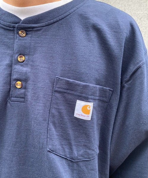 Carhartt(カーハート)の「【carhartt】カーハート Loose Fit Heavyweight Long-Sleeve Pocket Henley T ヘンリーネック ロングスリーブ ロンT K128(Tシャツ/カットソー・メンズ・ブラック/ネイビー/ダークグレー/グリーン/ヘザーグレー・S/M/L/XL)」の20枚目の写真