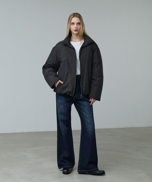 CALLNE（カルネ）の「【CALLNE】Double Zip padded Jacket/ダブルジップ中綿ジャケット(シームレス)（ダウンジャケット/コート・メンズ・ライトグレー/ブラック・M/L）」の17枚目の写真