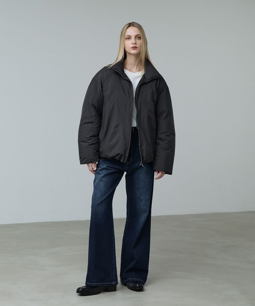 CALLNE（カルネ）の「【CALLNE】Double Zip padded Jacket/ダブルジップ中綿ジャケット(シームレス)（ダウンジャケット/コート・メンズ・ライトグレー/ブラック・M/L）」の18枚目の写真