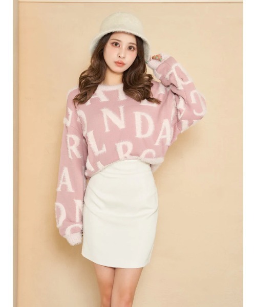 ダーリッチ DARICHロゴパールニットトップス ピンク フリー