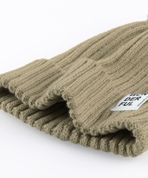 BRANSHES(ブランシェス)の「ぽんぽん付きニット帽(ニットキャップ/ビーニー・キッズ・ベージュ/ブラック・M/L)」の6枚目の写真