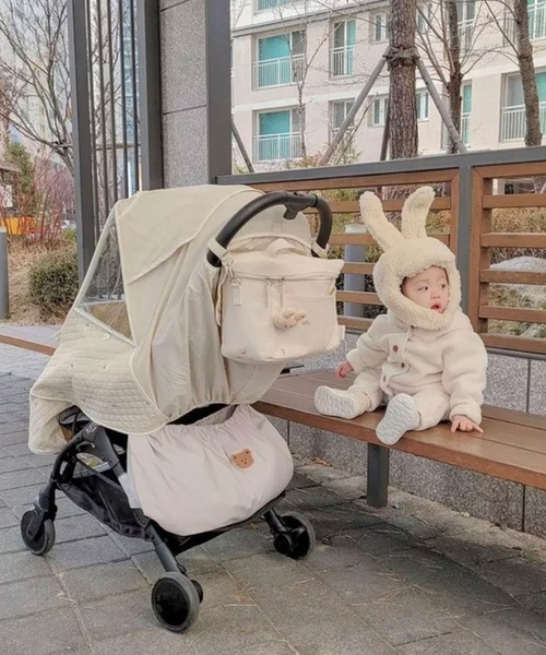 Bambin(ボンバン)の「【 Bambin / ボンバン 】 大容量 ベビーカー アンダー バッグ(ベビーカー/ベビーカー用品・レディース・オフホワイト/ブラック・FREE)」の8枚目の写真