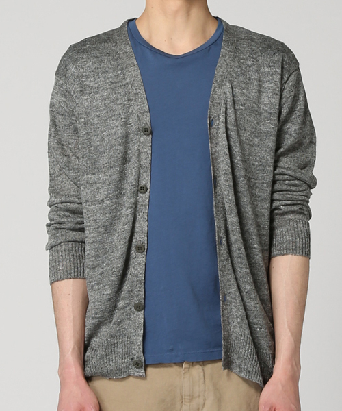 SAVE KHAKI UNITED（セーブカーキユナイテッド）の「TOP LINEN V/N CD #（カーディガン/ボレロ・メンズ・チャコールグレー/ベージュ/グレー/ネイビー/ブルー系その他・MEDIUM/X-SMALL/SMALL）」の16枚目の写真
