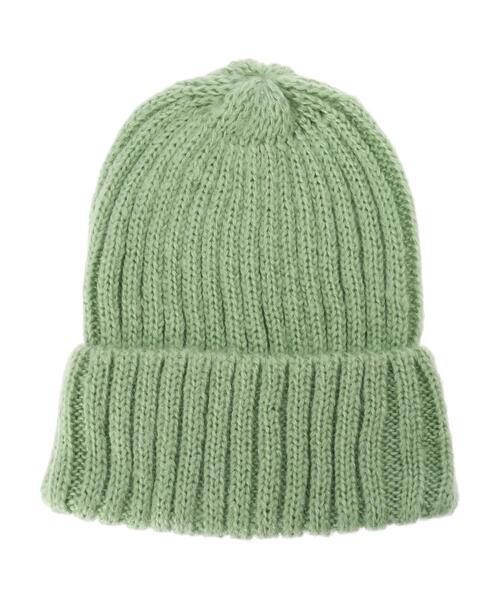 Green Parks(グリーンパークス)の「・リブアミニットワッチ*(ニットキャップ/ビーニー・レディース・ブラック/グレイッシュベージュ/グリーン/アイボリー・FREE)」の6枚目の写真