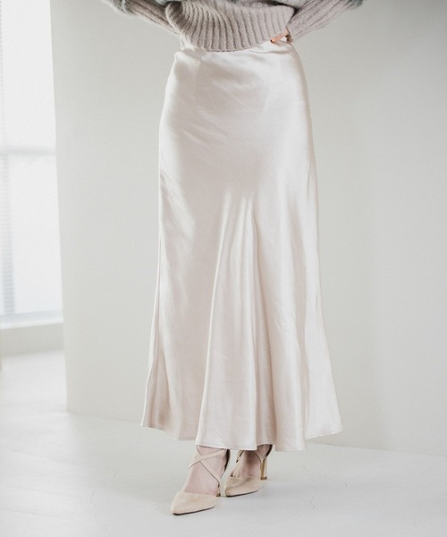 Andemiu（アンデミュウ）の「サテンナロースカート181127（スカート・レディース・ピンク/アイボリー/モカ・SMALL/MEDIUM）」の8枚目の写真