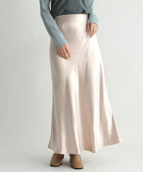 Andemiu（アンデミュウ）の「サテンナロースカート181127（スカート・レディース・ピンク/アイボリー/モカ・SMALL/MEDIUM）」の10枚目の写真