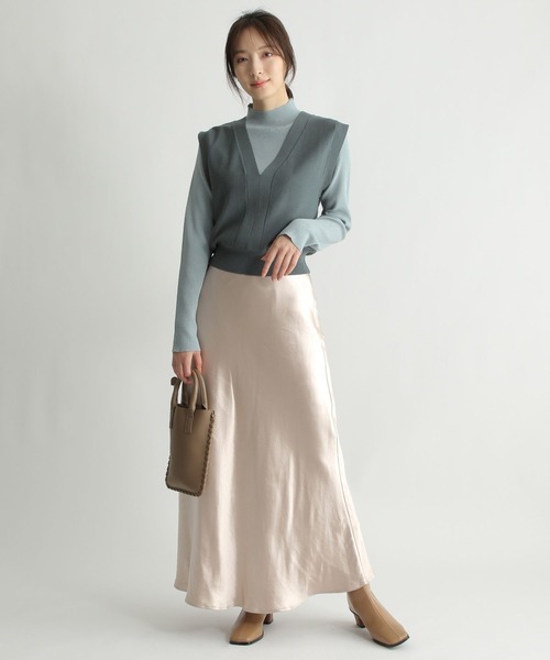 Andemiu（アンデミュウ）の「サテンナロースカート181127（スカート・レディース・ピンク/アイボリー/モカ・SMALL/MEDIUM）」の16枚目の写真