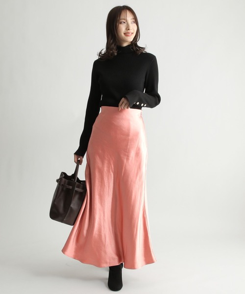 Andemiu（アンデミュウ）の「サテンナロースカート181127（スカート・レディース・ピンク/アイボリー/モカ・SMALL/MEDIUM）」の12枚目の写真