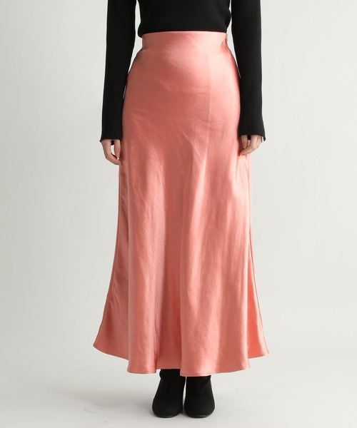 Andemiu（アンデミュウ）の「サテンナロースカート181127（スカート・レディース・ピンク/アイボリー/モカ・SMALL/MEDIUM）」の6枚目の写真