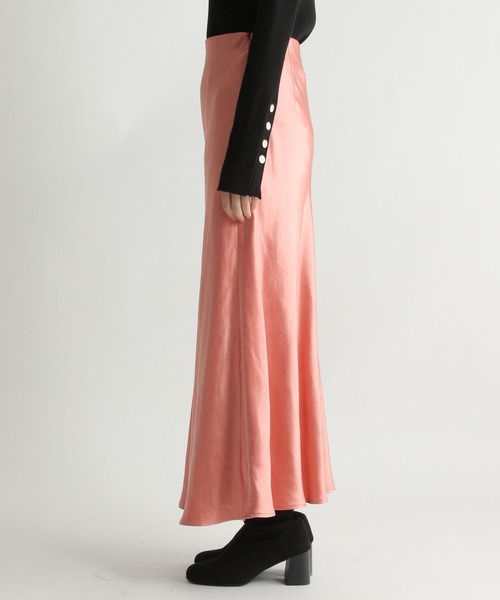 Andemiu（アンデミュウ）の「サテンナロースカート181127（スカート・レディース・ピンク/アイボリー/モカ・SMALL/MEDIUM）」の9枚目の写真