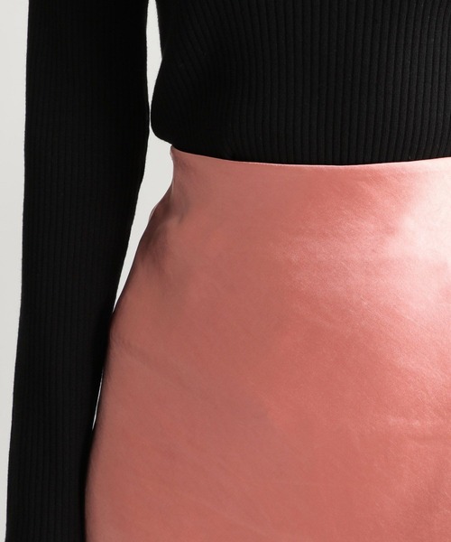 Andemiu（アンデミュウ）の「サテンナロースカート181127（スカート・レディース・ピンク/アイボリー/モカ・SMALL/MEDIUM）」の5枚目の写真