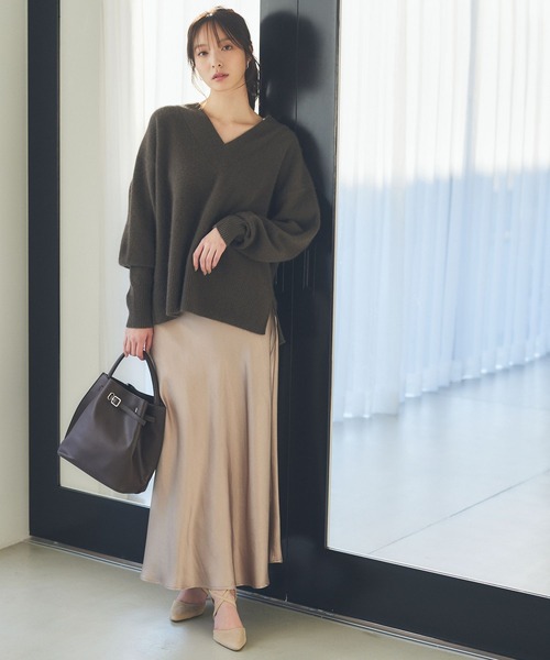 Andemiu（アンデミュウ）の「サテンナロースカート181127（スカート・レディース・ピンク/アイボリー/モカ・SMALL/MEDIUM）」の20枚目の写真