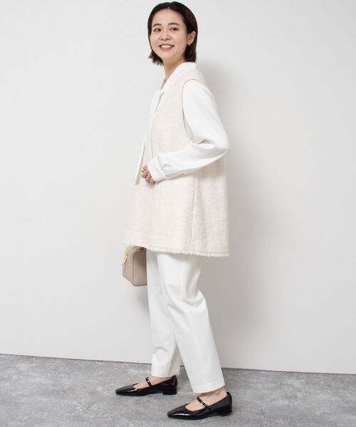 NOLLEY’S（ノーリーズ）の「ツイードVネックベスト（ベスト・レディース・ネイビー/キナリ・38）」の11枚目の写真