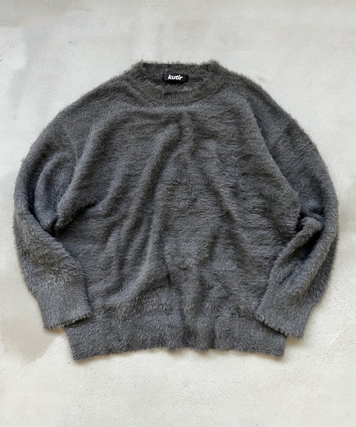 kutir（クティール）の「シャギーニットプルオーバー（ニット/セーター・メンズ・チャコールグレー/ブルー/ベージュ・MEDIUM/LARGE）」の2枚目の写真