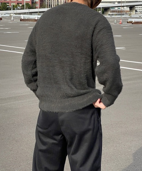 kutir（クティール）の「シャギーニットプルオーバー（ニット/セーター・メンズ・チャコールグレー/ブルー/ベージュ・MEDIUM/LARGE）」の7枚目の写真