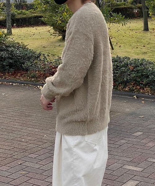 kutir（クティール）の「シャギーニットプルオーバー（ニット/セーター・メンズ・チャコールグレー/ブルー/ベージュ・MEDIUM/LARGE）」の8枚目の写真