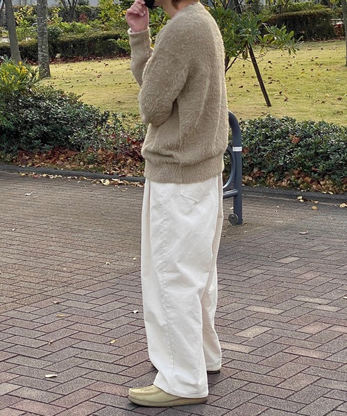 kutir（クティール）の「シャギーニットプルオーバー（ニット/セーター・メンズ・チャコールグレー/ブルー/ベージュ・MEDIUM/LARGE）」の11枚目の写真