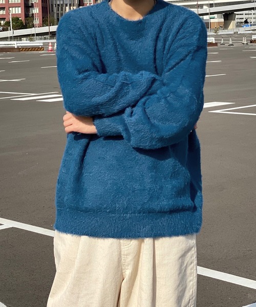 kutir（クティール）の「シャギーニットプルオーバー（ニット/セーター・メンズ・チャコールグレー/ブルー/ベージュ・MEDIUM/LARGE）」の22枚目の写真