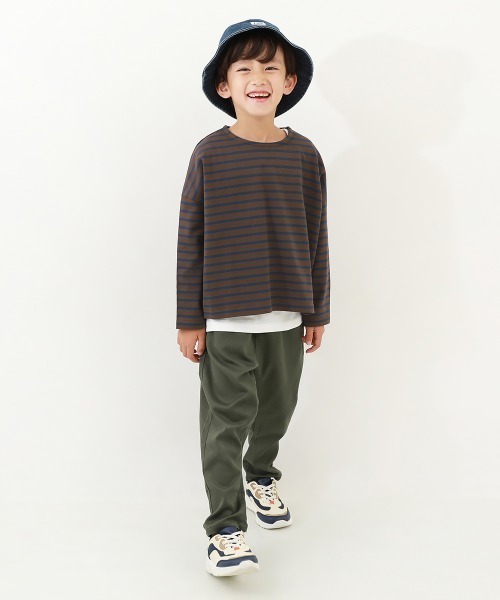 devirock（デビロック）の「ゆるっとボーダー 長袖Tシャツ（Tシャツ/カットソー・キッズ・ブルー/ブラック/チャコール/ネイビー/ラベンダー/グリーン系その他/その他7/その他8・100cm/150cm/160cm/130cm/140cm/120cm/110cm）」の18枚目の写真