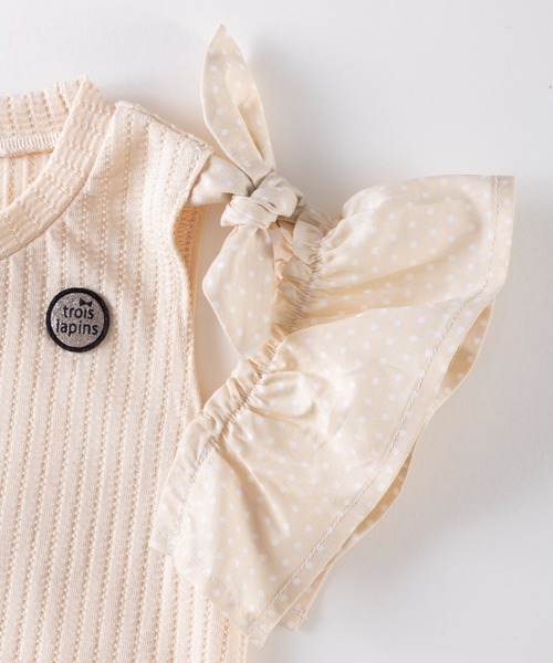 trois lapins kp(トロワラパンケーピー)の「肩開きデザイントップス(110~160cm)(Tシャツ/カットソー・キッズ・パープル/クリーム・110cm/120cm/130cm/140cm/150cm/160cm)」の3枚目の写真