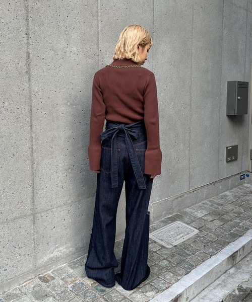 y2k R/H ワイドデニムCiao Panic Vネックシャツ春服短丈 y2k R/H ワイドデニムCiao Panic Vネックシャツ春服短丈