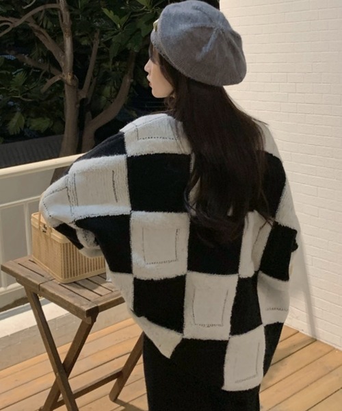 AsRiRe（アスリレイ）の「【AsRiRe】ブロックチェックニットプル