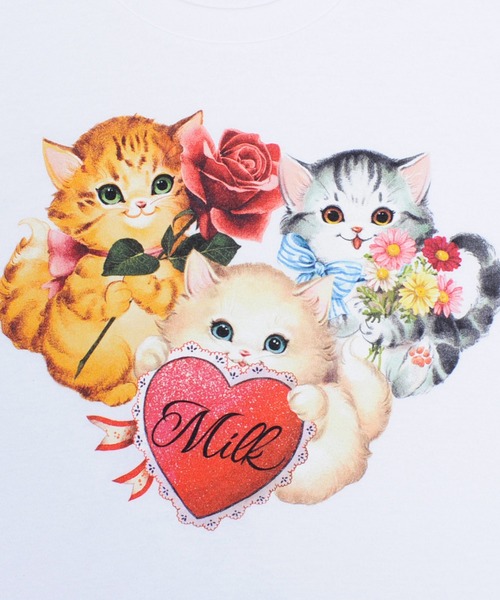 MILK（ミルク）の「3 lovely cat TEE（Tシャツ/カットソー・レディース・A/B・FREE）」の5枚目の写真