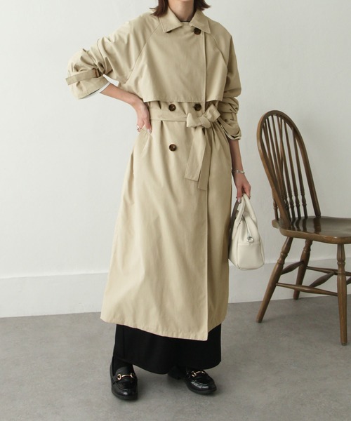 Chillfar（チルファー）の「キャンディスリーブ前後ヨーク切替トレンチコート（トレンチコート・レディース・グレイッシュベージュ/カーキ/グレー/サンドベージュ/ベージュ/マスタード・MEDIUM/LARGE）」の11枚目の写真