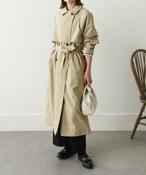 Chillfar（チルファー）の「キャンディスリーブ前後ヨーク切替トレンチコート（トレンチコート・レディース・グレイッシュベージュ/カーキ/グレー/サンドベージュ/ベージュ/マスタード・MEDIUM/LARGE）」の12枚目の写真