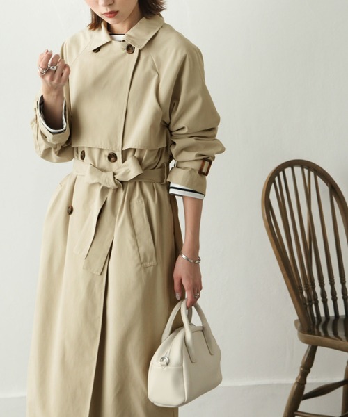 Chillfar（チルファー）の「キャンディスリーブ前後ヨーク切替トレンチコート（トレンチコート・レディース・グレイッシュベージュ/カーキ/グレー/サンドベージュ/ベージュ/マスタード・MEDIUM/LARGE）」の15枚目の写真