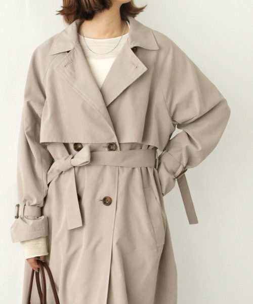 Chillfar（チルファー）の「キャンディスリーブ前後ヨーク切替トレンチコート（トレンチコート・レディース・グレイッシュベージュ/カーキ/グレー/サンドベージュ/ベージュ/マスタード・MEDIUM/LARGE）」の19枚目の写真