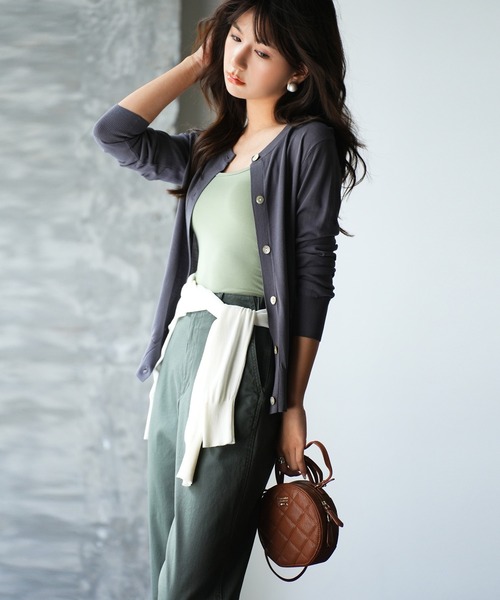 SAISON DE PAPILLON（セゾンドパピヨン）の「カップ付きカットソーキャミソール（その他アンダーウェア/インナー・レディース・ブラック/グレー/ベージュ/ブラウン/ホワイト/グリーン・M/L）」の11枚目の写真