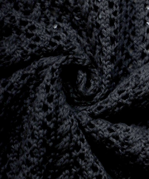 SITRY(シトリー)の「Openwork knitting cardigan/透かし編み ニット カーディガン(カーディガン/ボレロ・メンズ・ブラック/ベージュ/グリーン・M/L/XL)」の9枚目の写真
