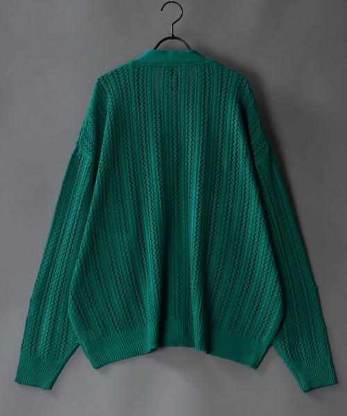 SITRY(シトリー)の「Openwork knitting cardigan/透かし編み ニット カーディガン(カーディガン/ボレロ・メンズ・ブラック/ベージュ/グリーン・M/L/XL)」の10枚目の写真