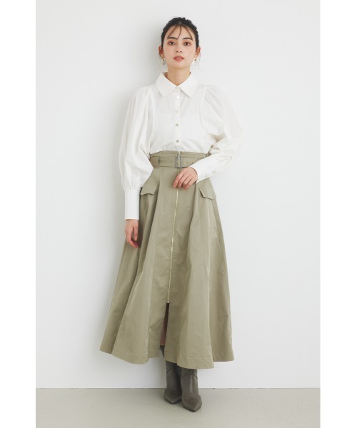 rienda（リエンダ）の「キャンディースリーブシャツトップス 春服（シャツ/ブラウス・レディース・ライトブルー/グレー/ホワイト/ライトパープル・FREE）」の6枚目の写真