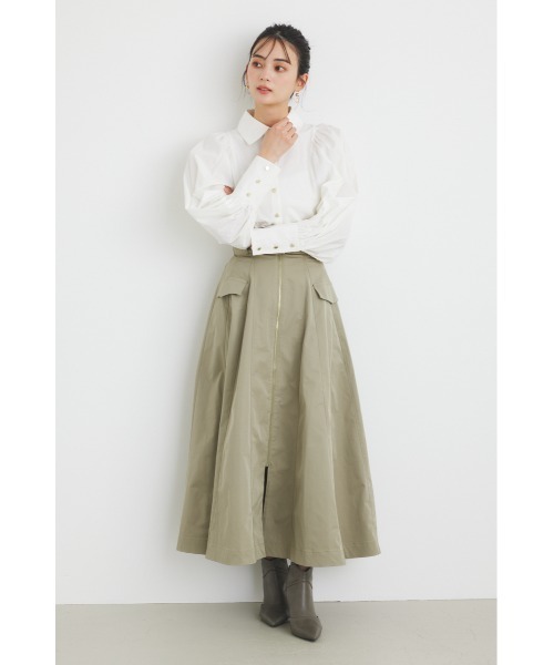 rienda（リエンダ）の「キャンディースリーブシャツトップス 春服（シャツ/ブラウス・レディース・ライトブルー/グレー/ホワイト/ライトパープル・FREE）」の7枚目の写真