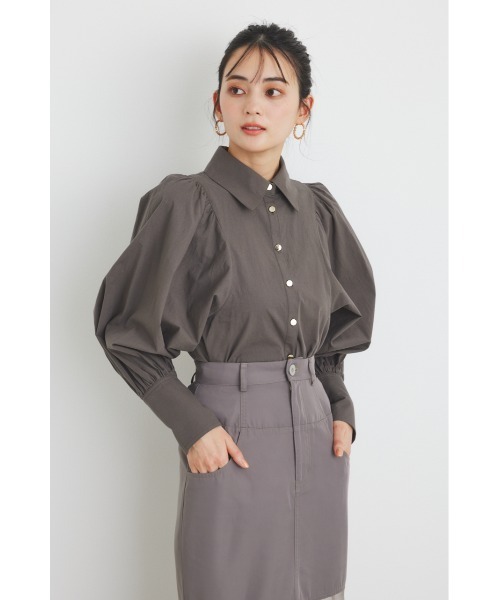 rienda（リエンダ）の「キャンディースリーブシャツトップス 春服（シャツ/ブラウス・レディース・ライトブルー/グレー/ホワイト/ライトパープル・FREE）」の10枚目の写真