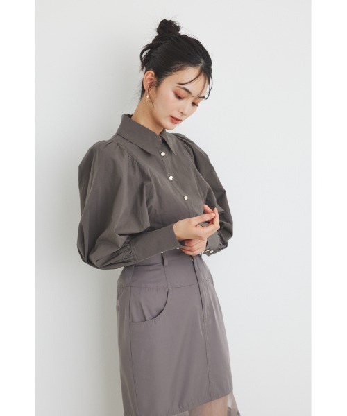 rienda（リエンダ）の「キャンディースリーブシャツトップス 春服（シャツ/ブラウス・レディース・ライトブルー/グレー/ホワイト/ライトパープル・FREE）」の15枚目の写真