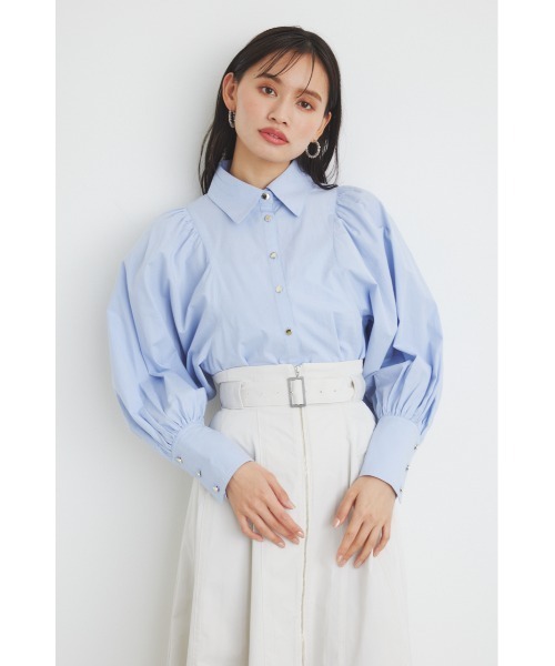 rienda（リエンダ）の「キャンディースリーブシャツトップス 春服（シャツ/ブラウス・レディース・ライトブルー/グレー/ホワイト/ライトパープル・FREE）」の22枚目の写真