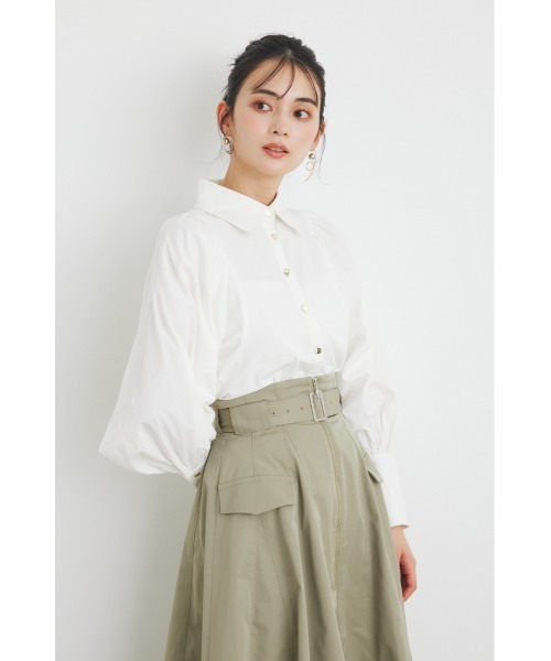 rienda（リエンダ）の「キャンディースリーブシャツトップス 春服（シャツ/ブラウス・レディース・ライトブルー/グレー/ホワイト/ライトパープル・FREE）」の5枚目の写真