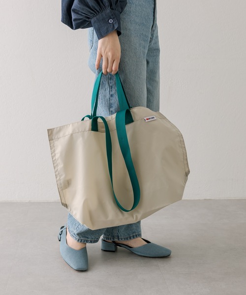 mystic(ミスティック)の「NYLONY コントラストツーハンドルトート S(トートバッグ・レディース・グリーン/パープル/イエロー・ONE SIZE)」の1枚目の写真